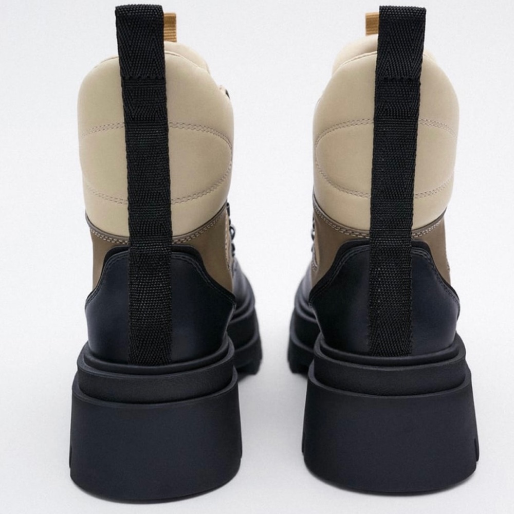 Zara combo ankle boots lace closure blogger favorite - Picture 3 of 6